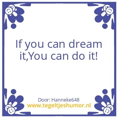 Tegeltje: dreams