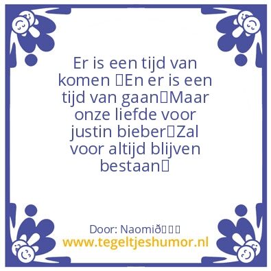 Tegeltje: Love justin bieber