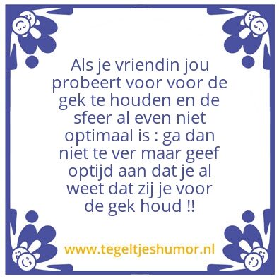 Tegeltje: grappen niet serieus op ingaan
