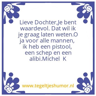 Tegeltje: Lieve Dochter