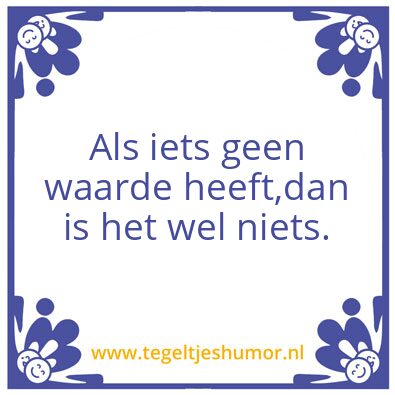 Tegeltje: Iets-waarde