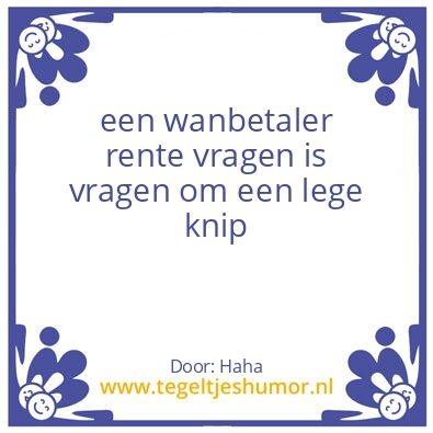 Tegeltje: Wanbetaler