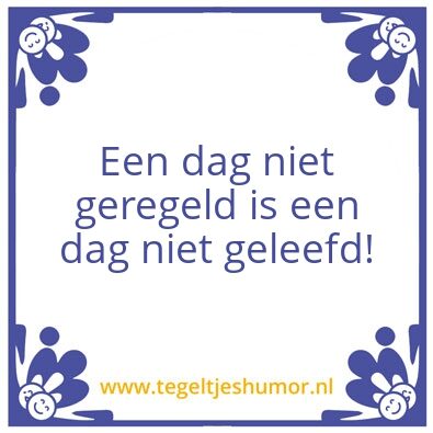 Tegeltje: regelen