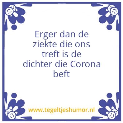 Tegeltje: Coronagedicht