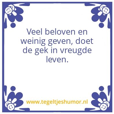 Tegeltje: Belofte