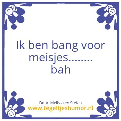 Tegeltje: Bah