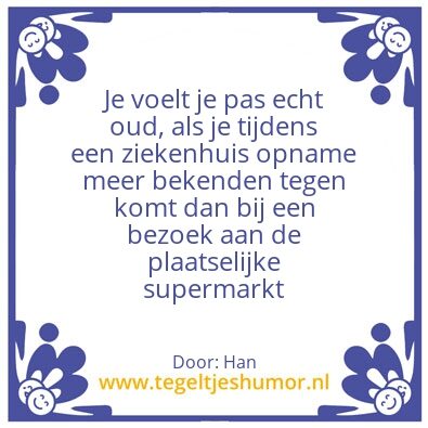 Tegeltje: Ouder worden