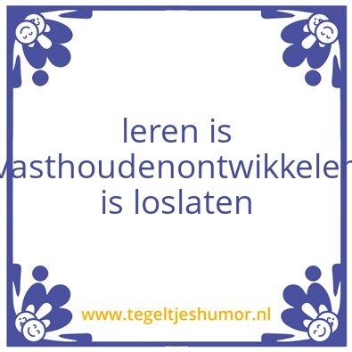 Tegeltje: leren