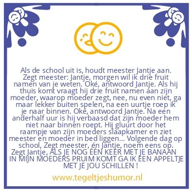 Tegeltje: Als de school uit is