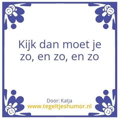 Tegeltje: En zo