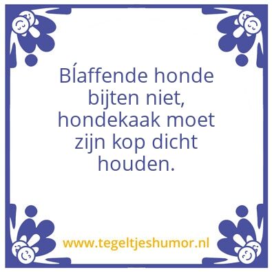Tegeltje: Hondekaak