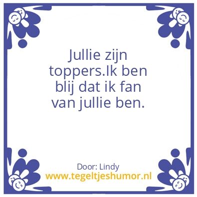 Tegeltje: Toppers