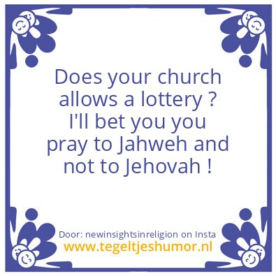 Tegeltje: church allows a lottery ?