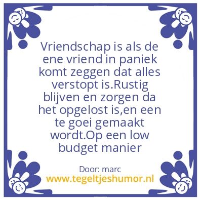 Tegeltje: vriendschap