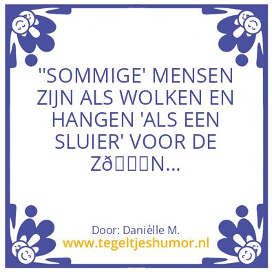 Tegeltje: SLUIERWOLKJE