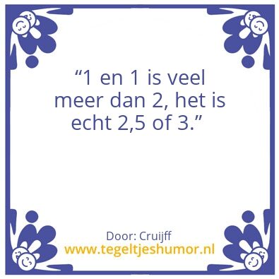 Tegeltje: 1 en 1