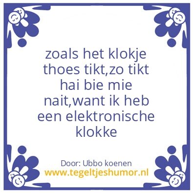Tegeltje: Klok lawaai