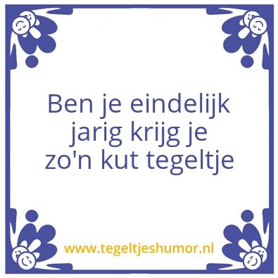 Tegeltje: Jarig