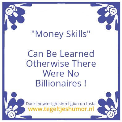 Tegeltje: “Money Skills”