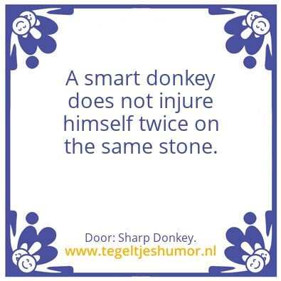 Tegeltje: A smart donkey.