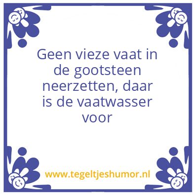 Tegeltje: schoonmaken