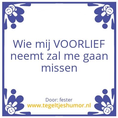 Tegeltje: voorlief