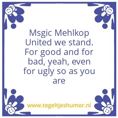 Tegeltje: Mehlkopjes