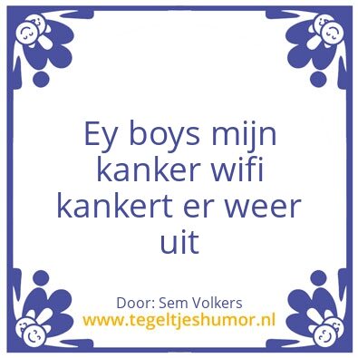 Tegeltje: Kankerwifi