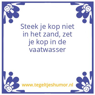 Tegeltje: Schoon aanrecht