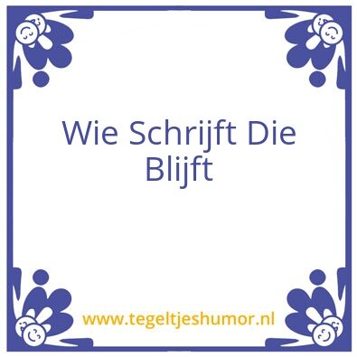 Tegeltje: schrijven