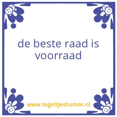 Tegeltje: Voorraad
