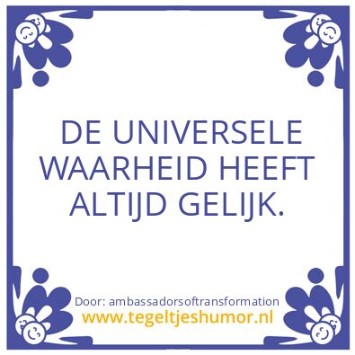 Tegeltje: IN YOUR LIFE