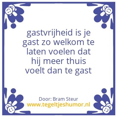 Tegeltje: gastvrijheid