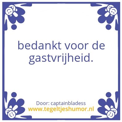 Tegeltje: gastvrijheid