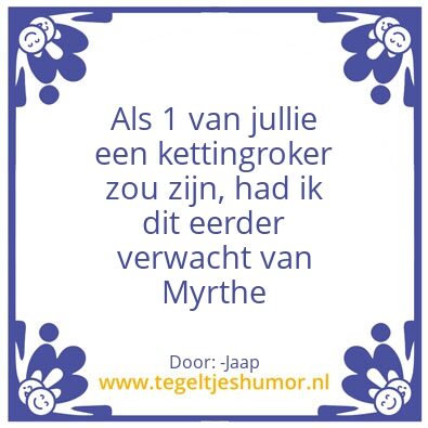 Tegeltje: Kettingroker