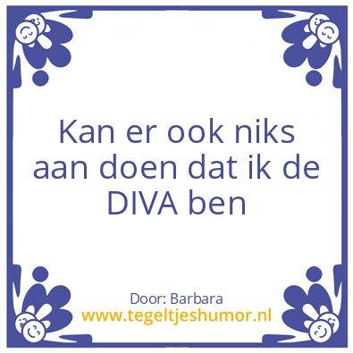 Tegeltje: Diva