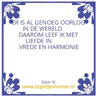 Tegeltje: Leven in