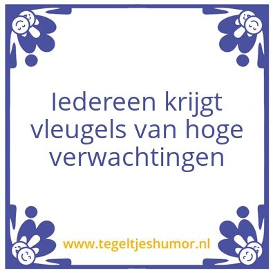 Tegeltje: Verwachtingen