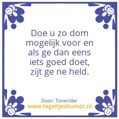 Tegeltje: Tonerider levenswijsheden: Nr1