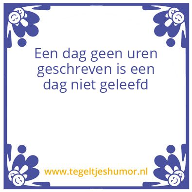 Tegeltje: Uren