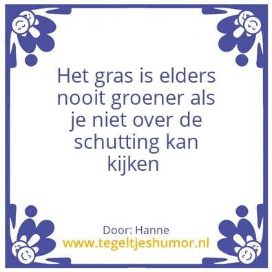 Tegeltje: Groen gras