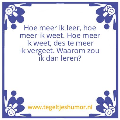 Tegeltje: school