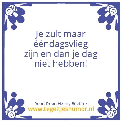 Tegeltje: Domme pech