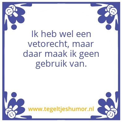 Tegeltje: Veto