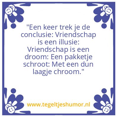 Tegeltje: Vriendschap