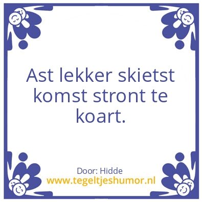 Tegeltje: Lekker jer