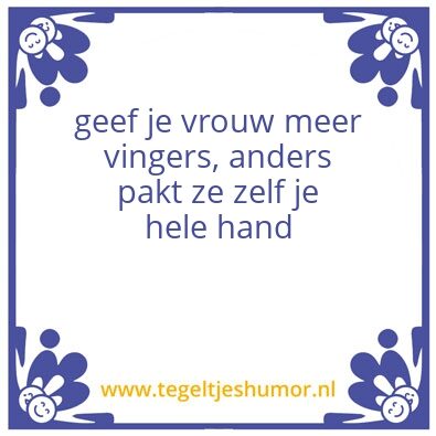 Tegeltje: vingers