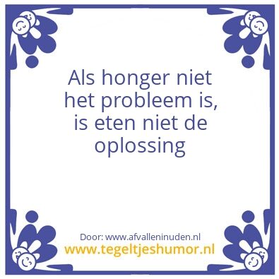 Tegeltje: Afvallen