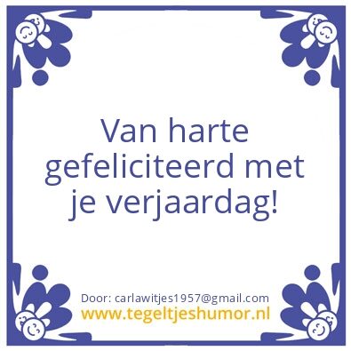 Tegeltje: Lieve Huub.