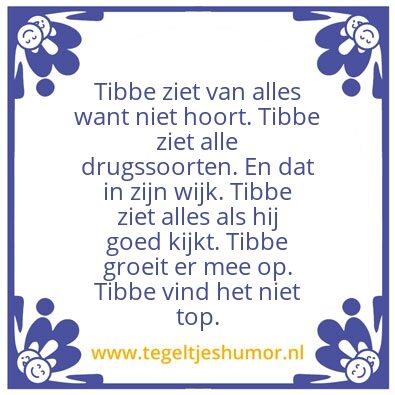 Tegeltje: Jong geleerd oud gedaan